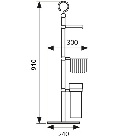 KH-4615 Напольный держатель для туалетной бумаги и ёршика KAISER 