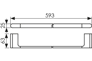 KH-2727 Держатель полотенца L600mm KAISER 