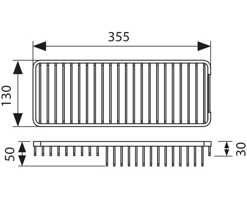 KH-5050 Полка настенная прямоугольная KAISER 355*130*50 