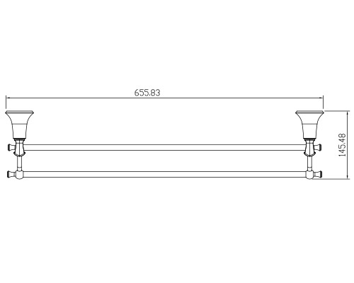 KH-4008 Держатель полотенца двойной KAISER 