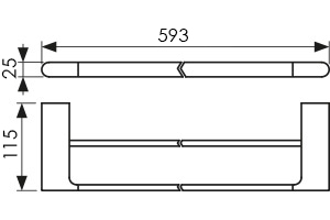 KH-2728 Держатель полотенца двойной L-600mm KAISER 