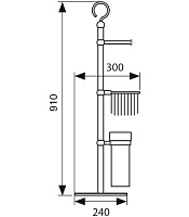 KH-2615 Напольный держатель для туалетной бумаги и ёршика KAISER хром (нерж)