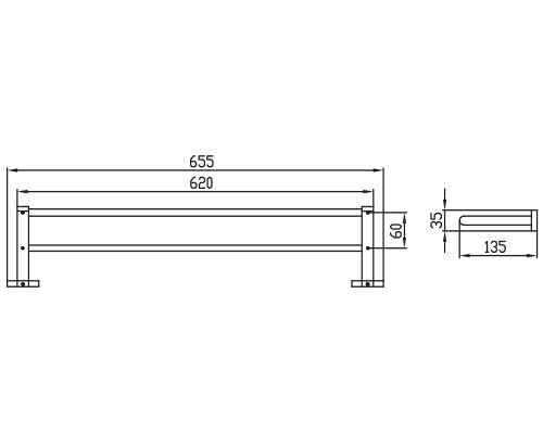 KH-2018 Держатель полотенца двойной KAISER 