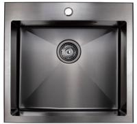 Мойка из нержавейки KAISER 540x510x200*3.0+1.2mm (воронёная сталь) /сифон