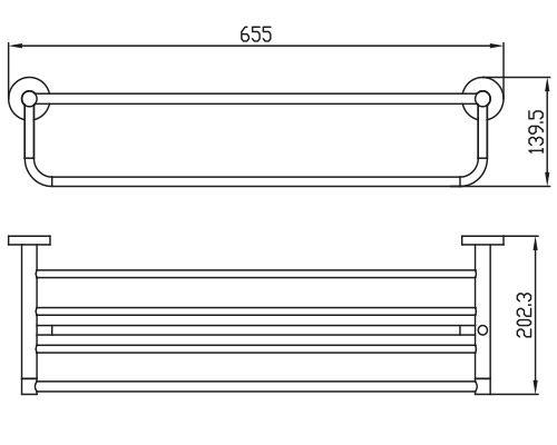 KH-2009 Полка для полотенец с держателем KAISER 