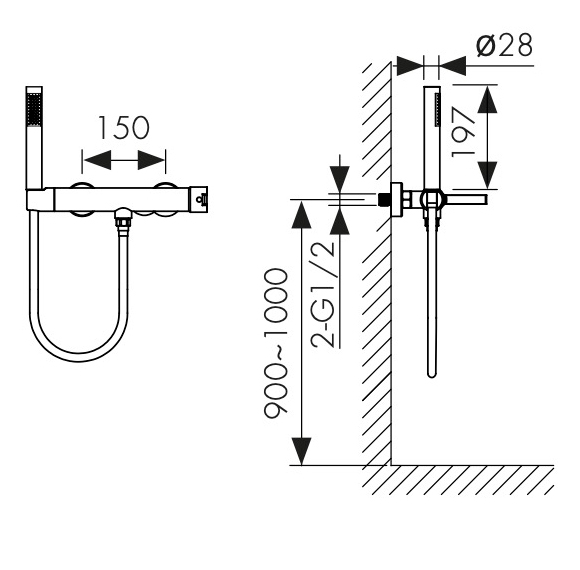 05477-4 Смеситель KAISER Serio для душа 