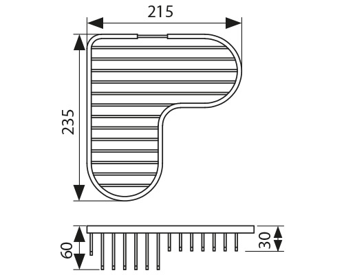 KH-5030 Полка настенная угловая KAISER 215*235*60 