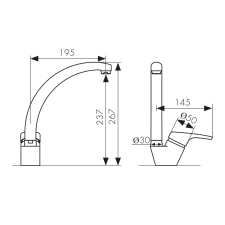 55244-2 Смеситель KAISER County для кухни 