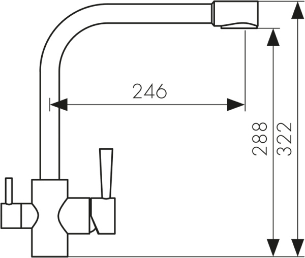26044-10 Смеситель KAISER Merkur для кухни с подачей фильтрованной воды 