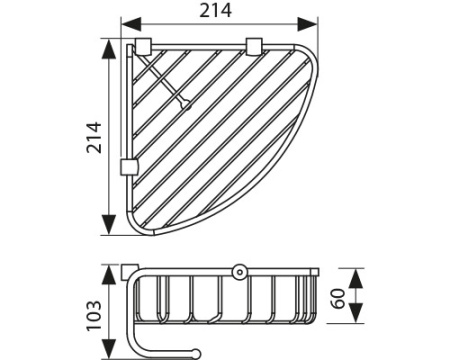 KH-5010 Полка настенная угловая KAISER 214*214*60 
