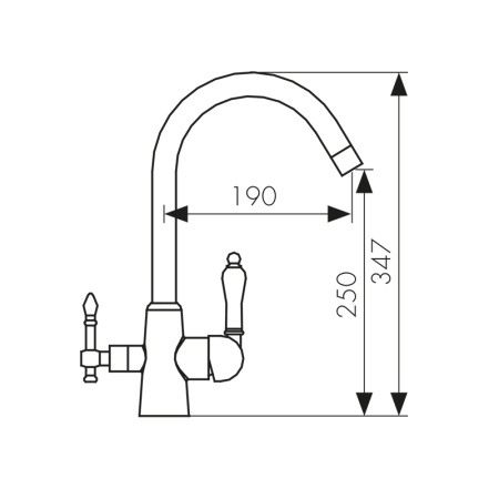31744-2 Смеситель KAISER Vincent для кухни с подачей фильтрованной воды 