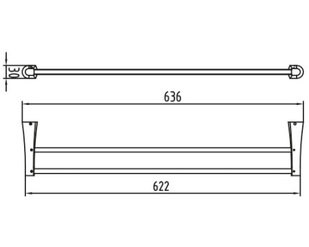 KH-2028 Держатель полотенца двойной KAISER 