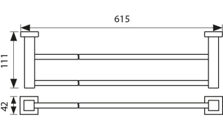 KH-4308 Держатель полотенца 2-х уровневый KAISER 