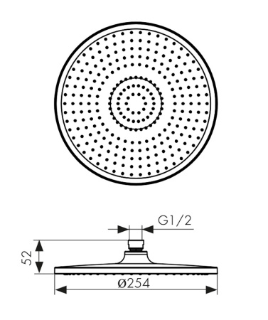 SH-293 Душевая лейка KAISER стационарная, Ø254 мм