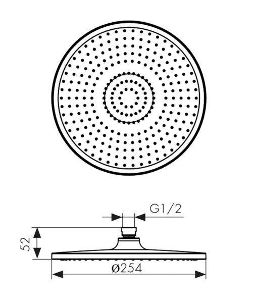 SH-290 Душевая лейка KAISER стационарная, Ø254 мм