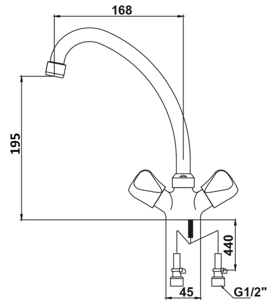 11093 Смеситель KAISER Delta для кухни 