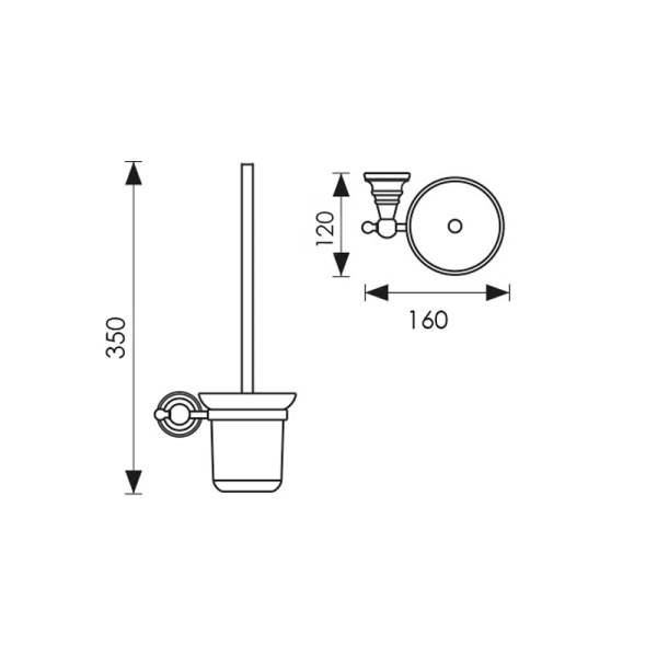 KH-2206 Держатель для туалетного ёршика настенный KAISER