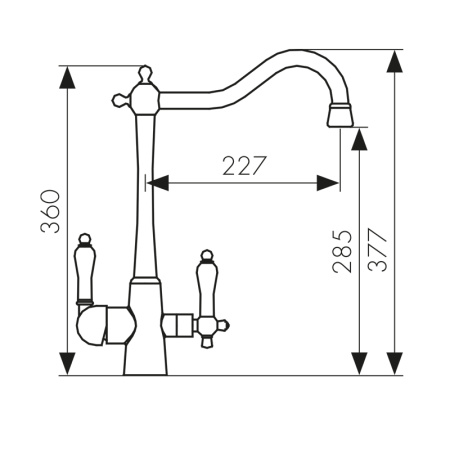 31844-2 Смеситель KAISER Vincent для кухни с подачей фильтрованной воды 