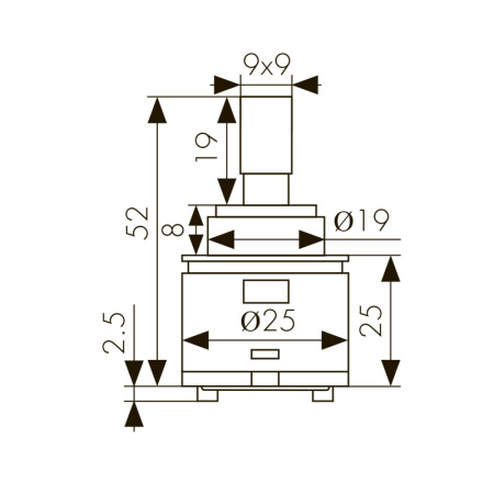 6200 Картридж KАISER Ø25 для смесителей 53011/53033/53044