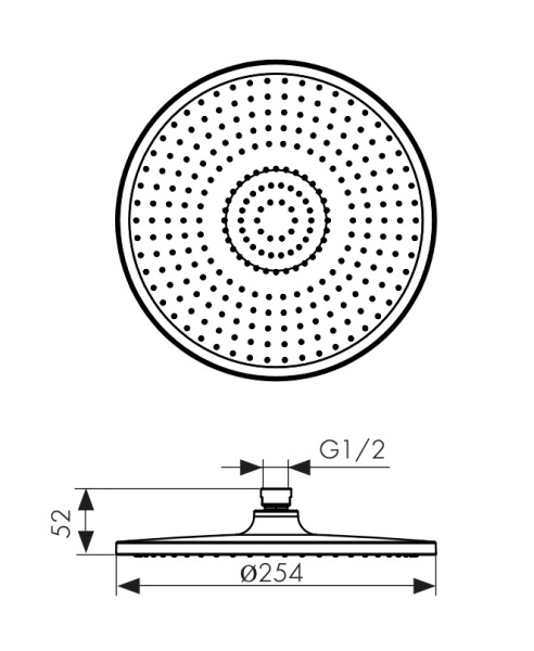 SH-210 Душевая лейка KAISER стационарная, Ø254 мм