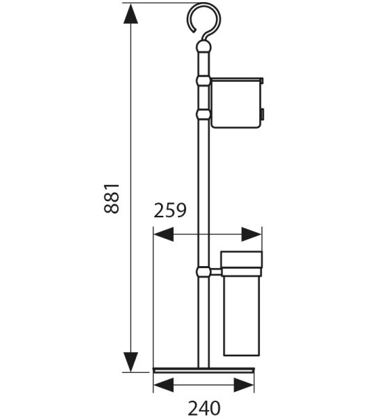 KH-2610 Напольный держатель для туалетной бумаги и ёршика KAISER 