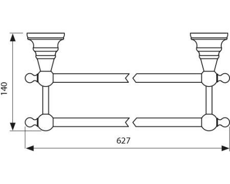 KH-2208 Держатель полотенца 2-х уровневая KAISER 