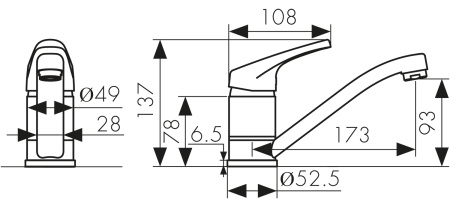 66211 Смеситель KAISER County для раковины 