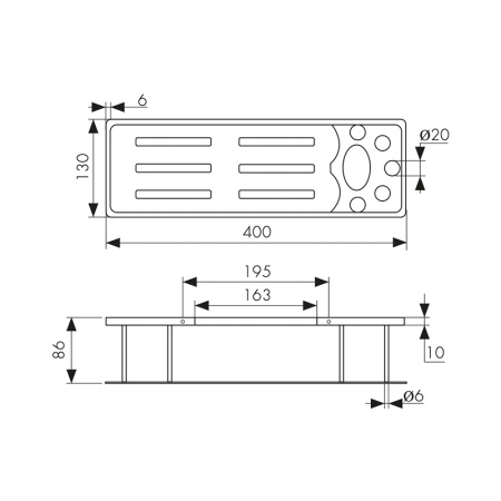 Полка настенная прямая KAISER