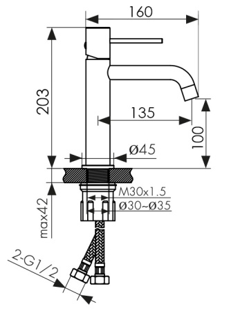 43211-3 Смеситель KAISER Vita для раковины 