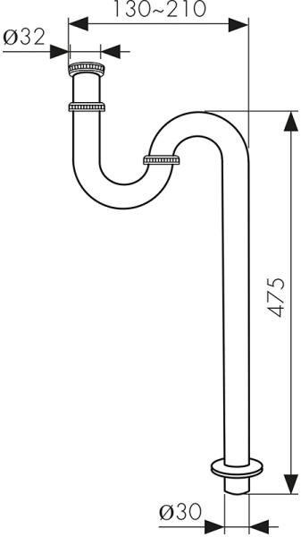 9575 /975 Сифон KAISER для раковины