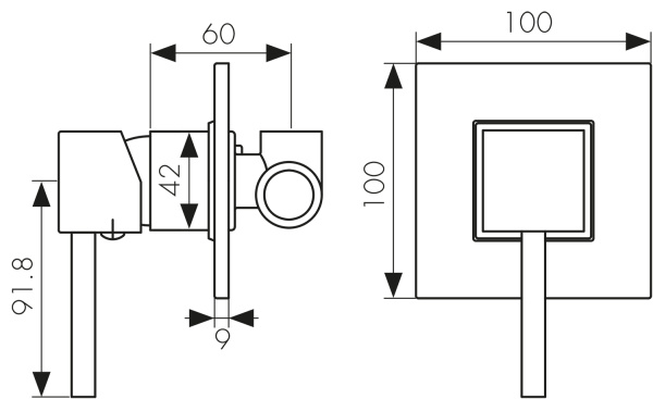 25017 Смеситель KAISER Quadris скрытого монтажа