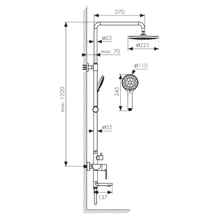 74182 Душевая система KAISER Sena