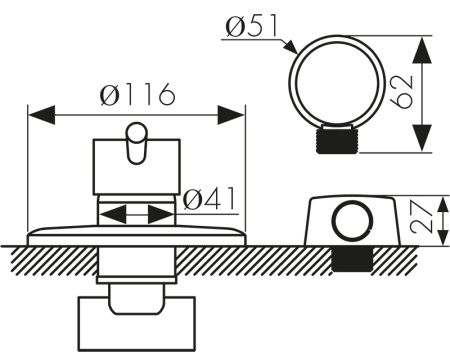 26017-1 Смеситель KAISER Merkur скрытого монтажа