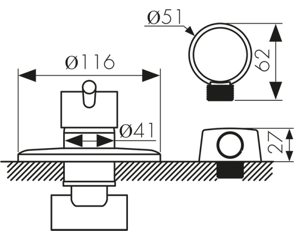 26017 Смеситель KAISER Merkur скрытого монтажа