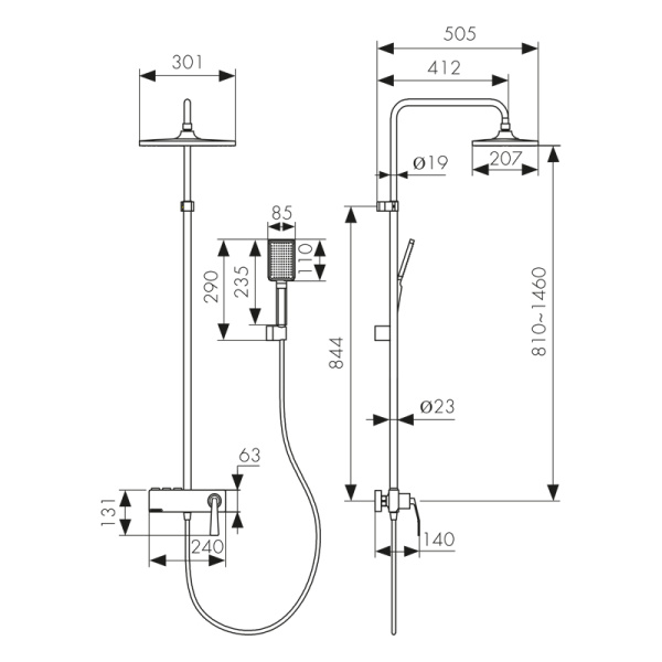 09182 Душевая система KAISER Strike с аэратором