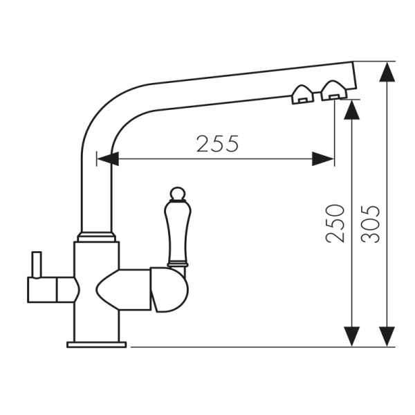 31144 Смеситель KAISER Vincent для кухни с подачей фильтрованной воды 