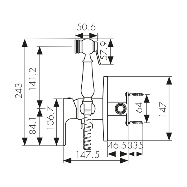 74188 Смеситель KAISER Sena для биде скрытого монтажа