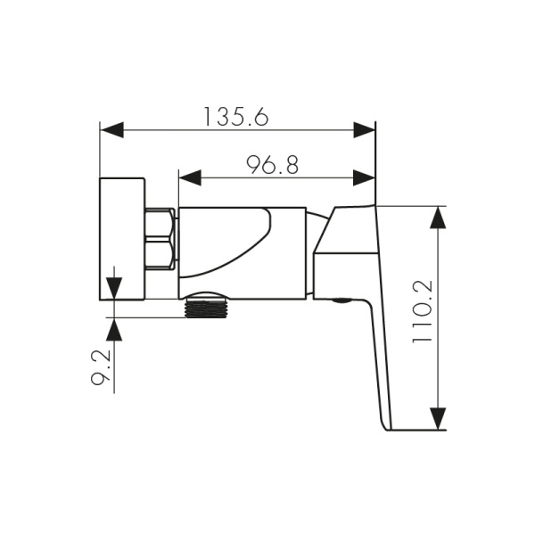 60077 Смеситель KAISER Atrio для душа 