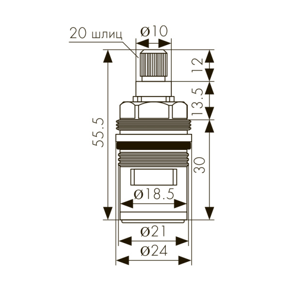 6154 Кран-букса KАISER 1/2 для смесителей серии 54
