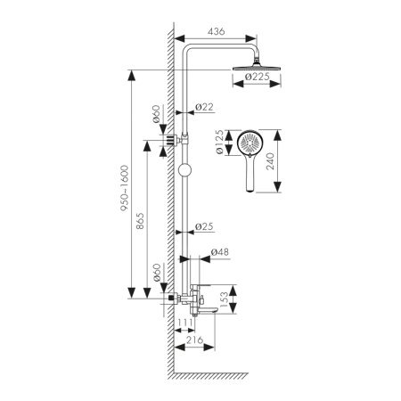 SX-2060-1 Душевая система KAISER Sonat