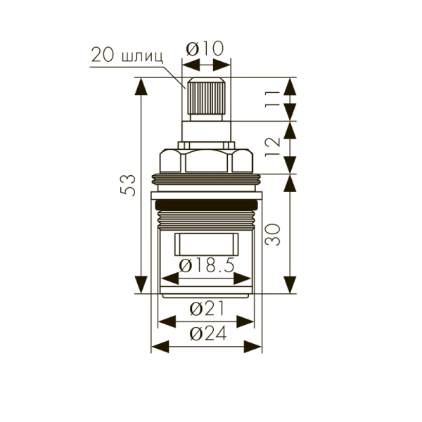 6142 Кран-букса KАISER 1/2 для смесителей серии 42/57/11255/11211