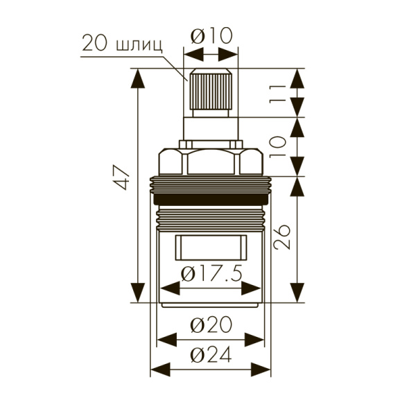 31KR Кран-букса KАISER для перекл. смес. 31144/31244/31744