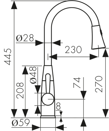 26144 Смеситель KAISER Merkur для кухни 