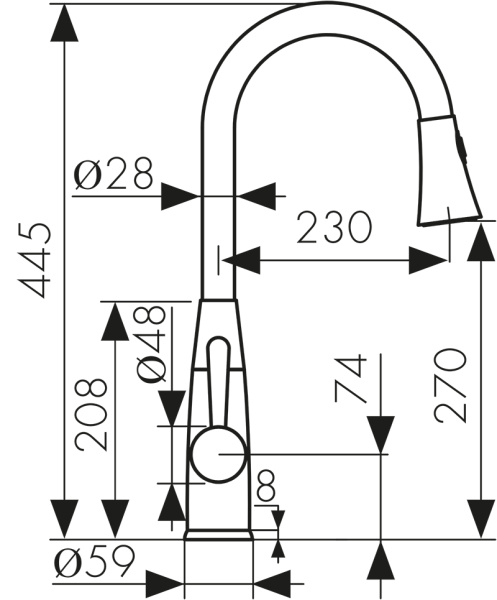 26144 Смеситель KAISER Merkur для кухни 