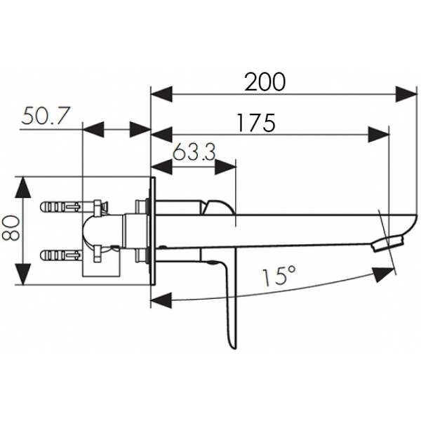 69311 Смеситель KAISER Glory для раковины скрытого монтажа 