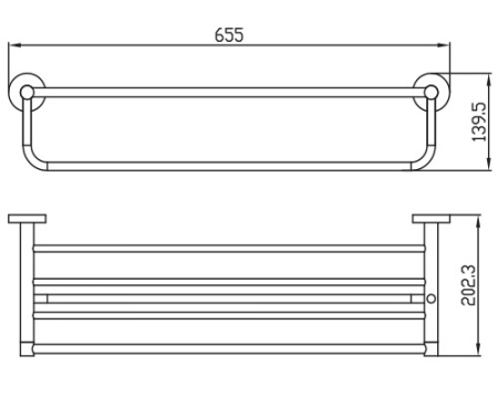 KH-4109 Полка для полотенец с держателем KAISER 