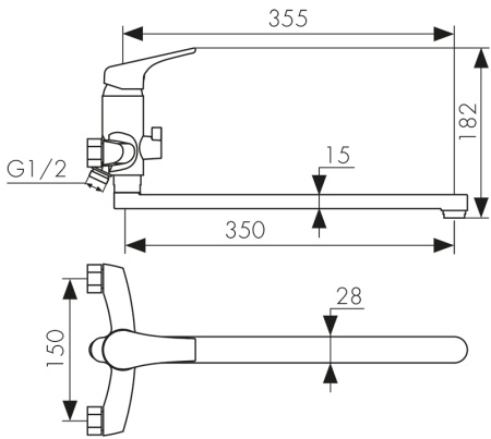 00055 Смеситель KAISER Eco для ванны