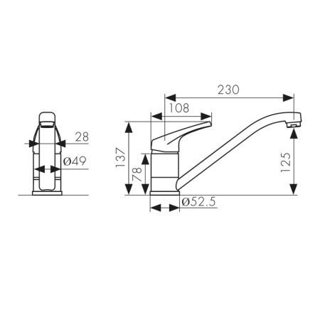 66233-1 Смеситель KAISER County для кухни 