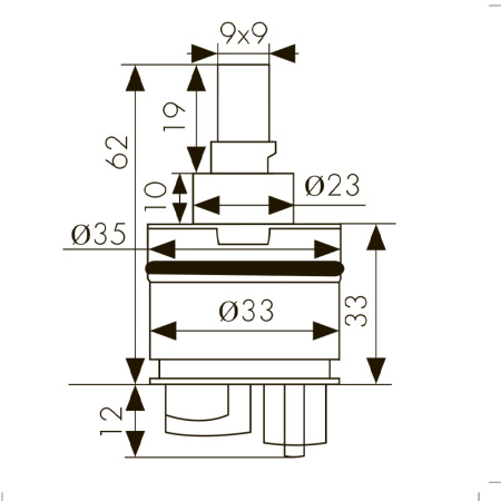6235  Картридж KАISER Ø35 с ножками для смесителей серии 34/60/62/67/69/59011/70
