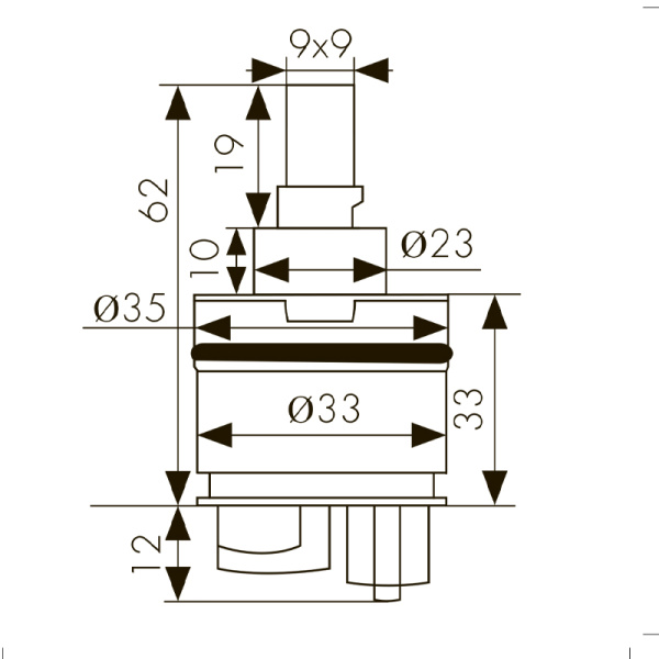 6235  Картридж KАISER Ø35 с ножками для смесителей серии 34/60/62/67/69/59011/70